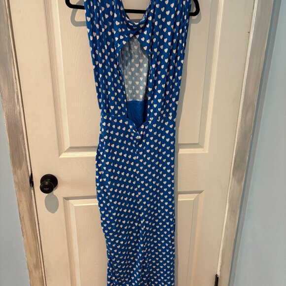 Free People Blue with White Hearts Maxi Dress - Picture 5 of 5